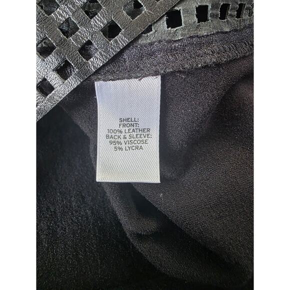 NORDSTROM TROUVE 100% Leather - Perforated Blouse - Picture 4 of 4